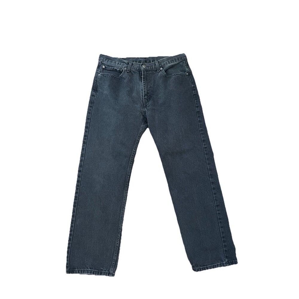 Levi's 505 Jeans Men's Black Denim Tag 36x30 (35x28) Straight Leg 100% Cotton